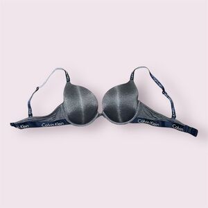 Calvin Klein Blue Shimmery Bra Fits Like A Size 36C Underwear Intimates